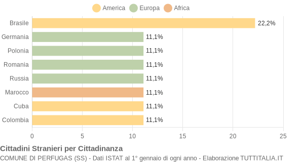 Grafico cittadinanza stranieri - Perfugas 2006