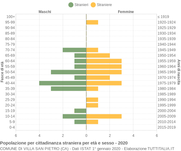 Grafico cittadini stranieri - Villa San Pietro 2020