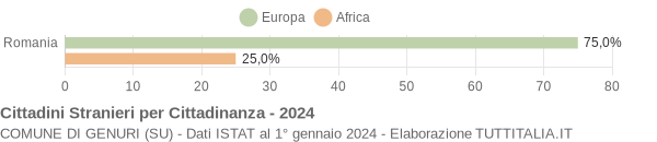 Grafico cittadinanza stranieri - Genuri 2024