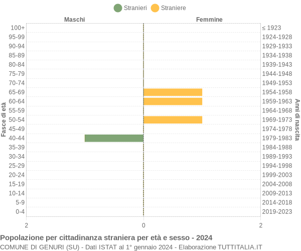 Grafico cittadini stranieri - Genuri 2024