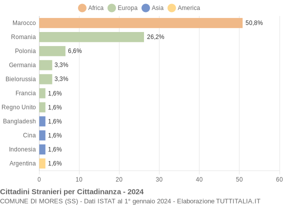 Grafico cittadinanza stranieri - Mores 2024