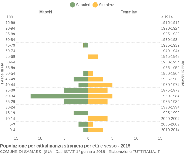 Grafico cittadini stranieri - Samassi 2015