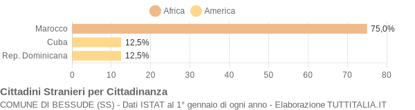 Grafico cittadinanza stranieri - Bessude 2004