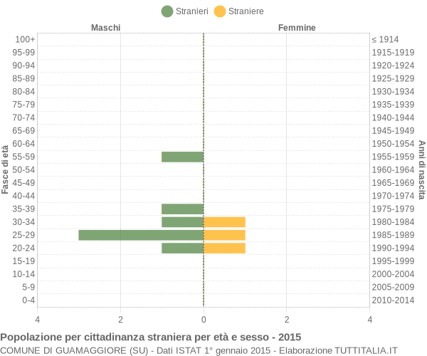 Grafico cittadini stranieri - Guamaggiore 2015