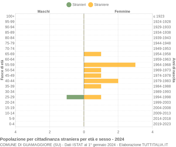 Grafico cittadini stranieri - Guamaggiore 2024