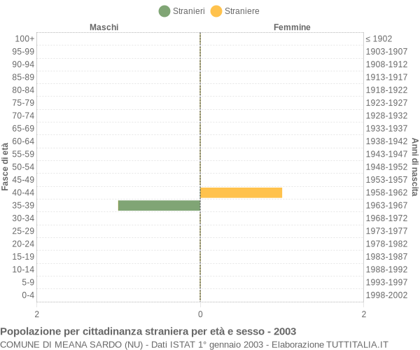 Grafico cittadini stranieri - Meana Sardo 2003