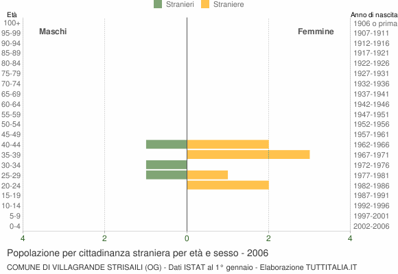 Grafico cittadini stranieri - Villagrande Strisaili 2006
