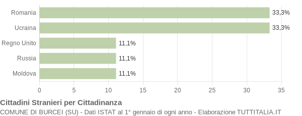 Grafico cittadinanza stranieri - Burcei 2013