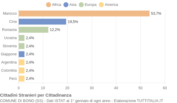 Grafico cittadinanza stranieri - Bono 2009