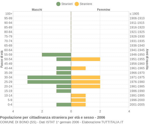 Grafico cittadini stranieri - Bono 2006