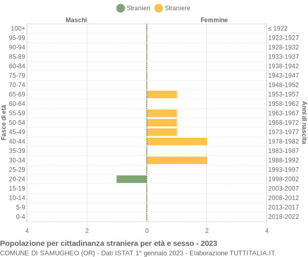 Grafico cittadini stranieri - Samugheo 2023