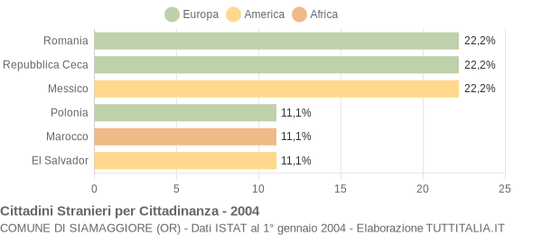 Grafico cittadinanza stranieri - Siamaggiore 2004