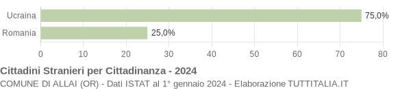 Grafico cittadinanza stranieri - Allai 2024