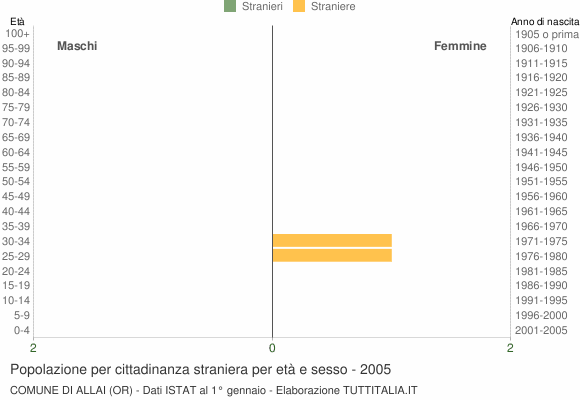 Grafico cittadini stranieri - Allai 2005
