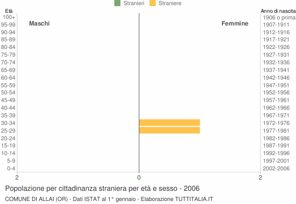 Grafico cittadini stranieri - Allai 2006