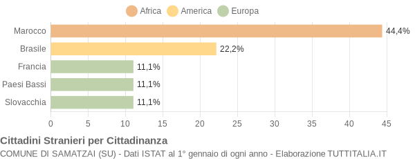 Grafico cittadinanza stranieri - Samatzai 2007