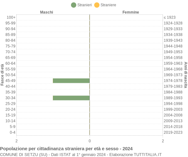 Grafico cittadini stranieri - Setzu 2024