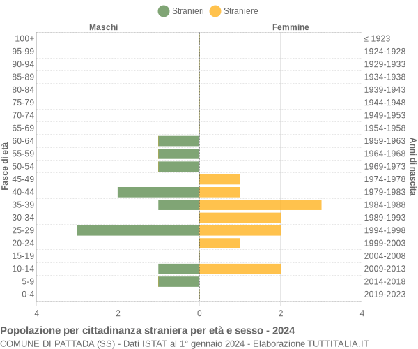 Grafico cittadini stranieri - Pattada 2024