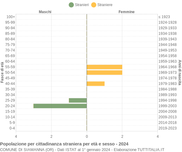 Grafico cittadini stranieri - Siamanna 2024