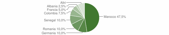 Grafico cittadinanza stranieri - Vallermosa 2009