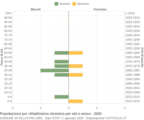 Grafico cittadini stranieri - Ollastra 2020