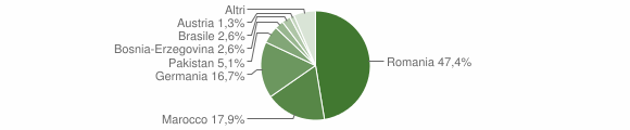 Grafico cittadinanza stranieri - Padru 2009