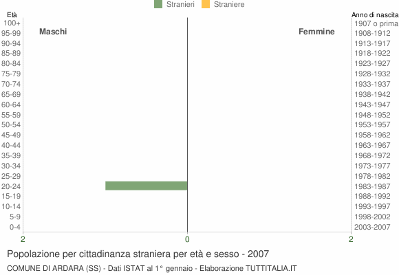 Grafico cittadini stranieri - Ardara 2007