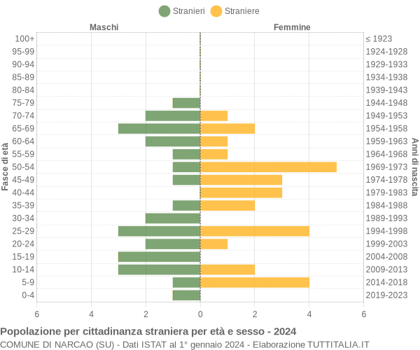 Grafico cittadini stranieri - Narcao 2024