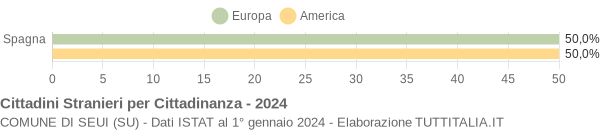 Grafico cittadinanza stranieri - Seui 2024