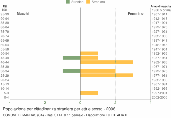 Grafico cittadini stranieri - Mandas 2006