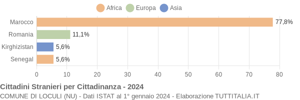 Grafico cittadinanza stranieri - Loculi 2024