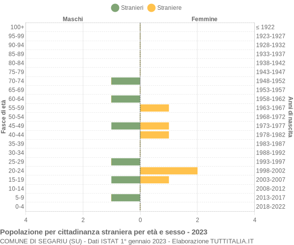 Grafico cittadini stranieri - Segariu 2023