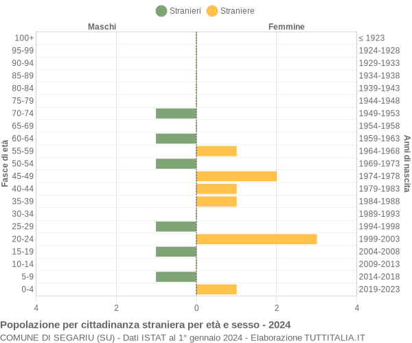 Grafico cittadini stranieri - Segariu 2024