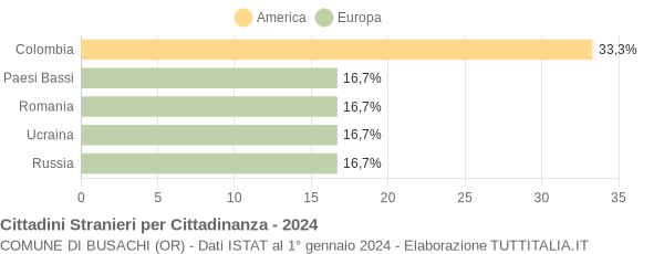 Grafico cittadinanza stranieri - Busachi 2024