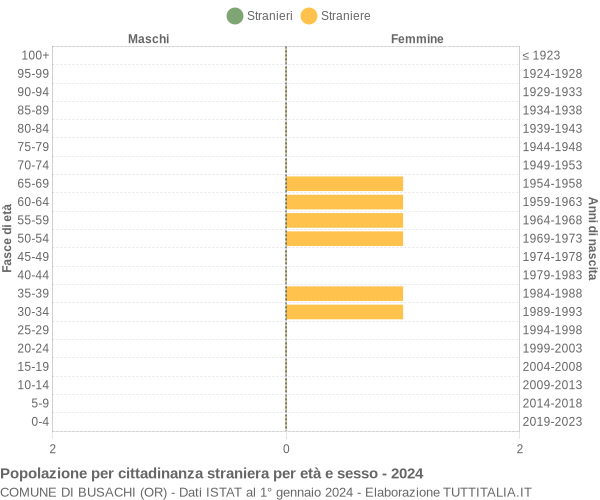 Grafico cittadini stranieri - Busachi 2024