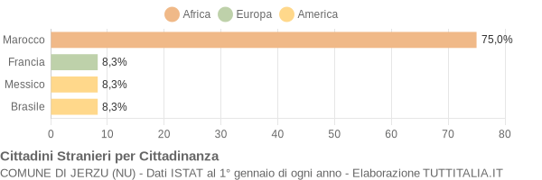 Grafico cittadinanza stranieri - Jerzu 2004