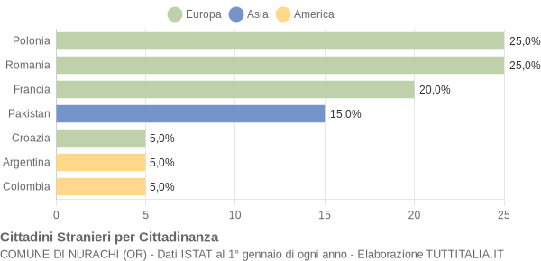 Grafico cittadinanza stranieri - Nurachi 2008