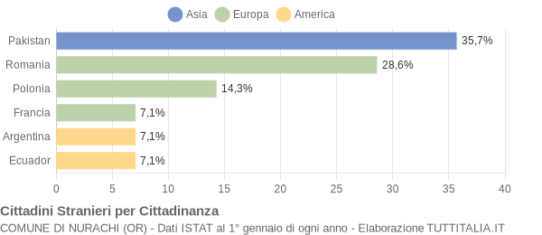 Grafico cittadinanza stranieri - Nurachi 2010