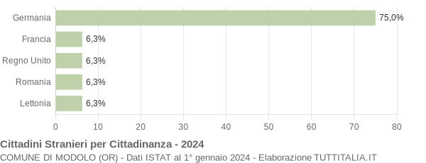 Grafico cittadinanza stranieri - Modolo 2024