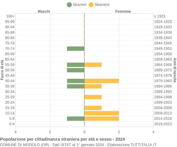 Grafico cittadini stranieri - Modolo 2024