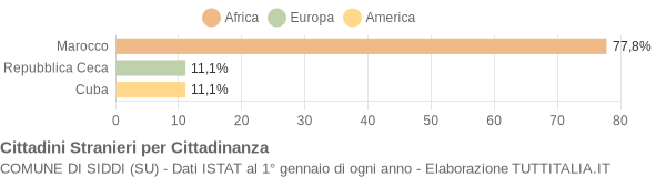 Grafico cittadinanza stranieri - Siddi 2005