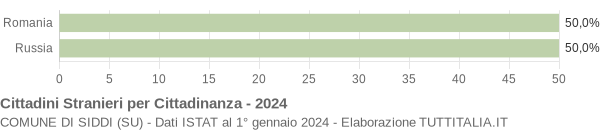 Grafico cittadinanza stranieri - Siddi 2024