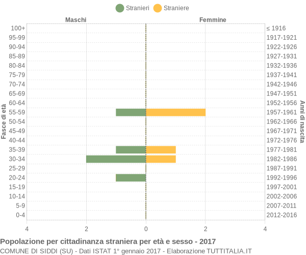 Grafico cittadini stranieri - Siddi 2017