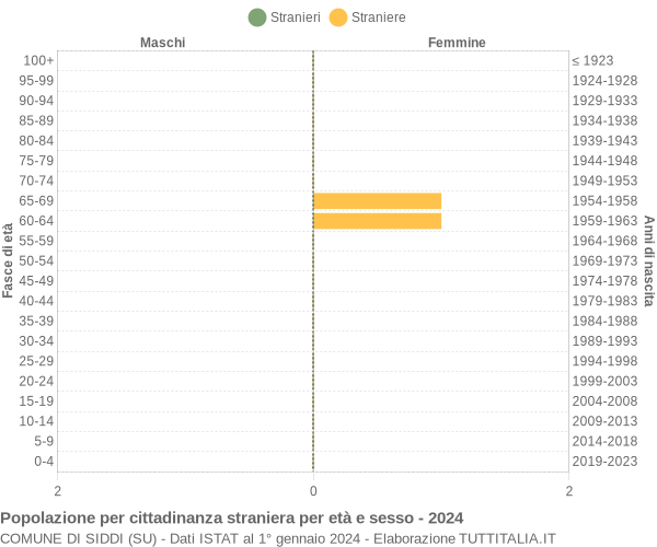 Grafico cittadini stranieri - Siddi 2024