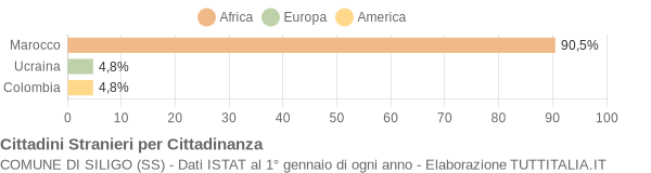 Grafico cittadinanza stranieri - Siligo 2006