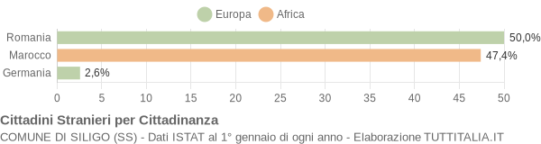 Grafico cittadinanza stranieri - Siligo 2011