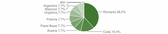 Grafico cittadinanza stranieri - Berchidda 2009