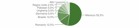 Grafico cittadinanza stranieri - Gairo 2011