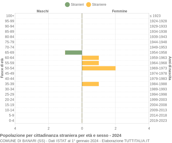 Grafico cittadini stranieri - Banari 2024