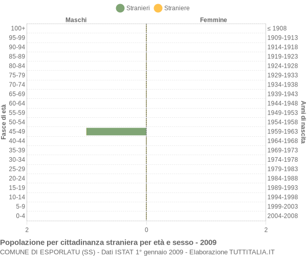 Grafico cittadini stranieri - Esporlatu 2009